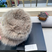 BUCKET HAT IN KHAKI BROWN FOX FUR 404749