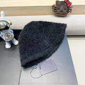 BUCKET HAT IN BLACK RABBIT FUR 404833