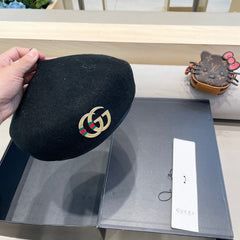 BERET HAT IN BLACK WOOL 406886