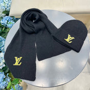 SET SCARF AND HAT IN BLACK WOOL 406533