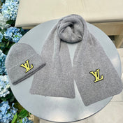 SET SCARF AND HAT IN LIGHT GRAY WOOL 406532