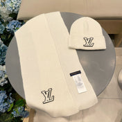 SET SCARF AND HAT IN BEIGE WOOL 406531