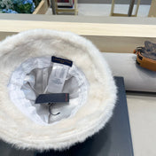 FISHERMAN HAT IN ECRU BEIGE MIX WHITE WOOL AND RABBIT FUR 409758