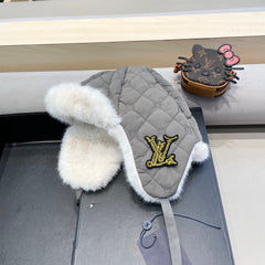 TRAPPER HAT IN GRAY COTTON 411229