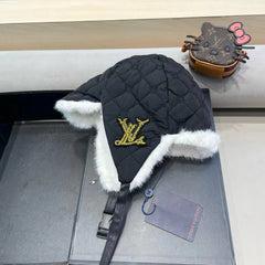 TRAPPER HAT IN BLACK COTTON 411231