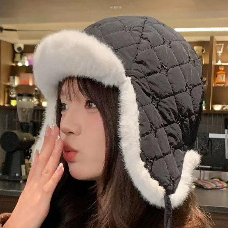 TRAPPER HAT IN BLACK COTTON 411231