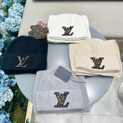 SET CLASSIC SCARF AND HAT IN BLACK WOOL 414785