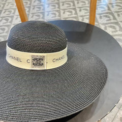 WIDE BRIM STRAW HAT BLACK 672709