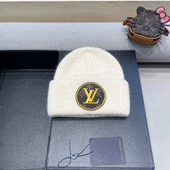 KNITTED BEANIE HAT IN BEIGE WOOL AND RABBIT FUR 417758