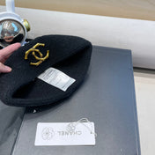 BEANIE HAT IN BLACK WOOL 419778