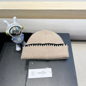 BEANIE HAT IN CAMEL BEIGE WOOL 419781