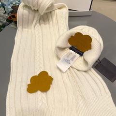 SET SCARF AND HAT IN BEIGE WOOL 419145