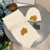 SET SCARF AND HAT IN BEIGE WOOL 419145