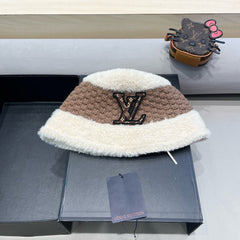 BUCKET HAT IN WHITE MIX BROWN WOOL 421037