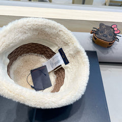 BUCKET HAT IN WHITE MIX BROWN WOOL 421037