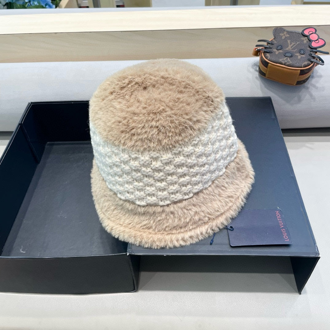 BUCKET HAT IN BEIGE MIX WHITE WOOL 421039