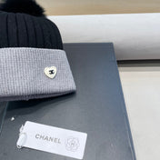 BEANIE HAT IN BLACK MIX LIGHT GRAY WOOL 421050