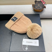 BEANIE HAT IN SEPIA TAN WOOL 422177