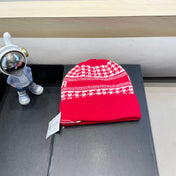 KNITTED BEANIE HAT IN RED CASHMERE WOOL 422478
