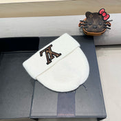 KNITTED BEANIE HAT IN WHITE FLEECE AND WOOL 426209