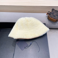 BUCKET HAT IN CREAM BEIGE RABBIT FUR 426225