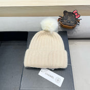 BEANIE HAT IN BISQUE BEIGE WOOL 426236