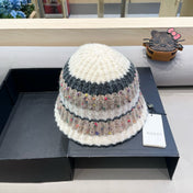 STRIPED KNITTED BUCKET HAT COLORFUL 428101