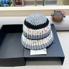 STRIPED KNITTED BUCKET HAT COLORFUL 428103