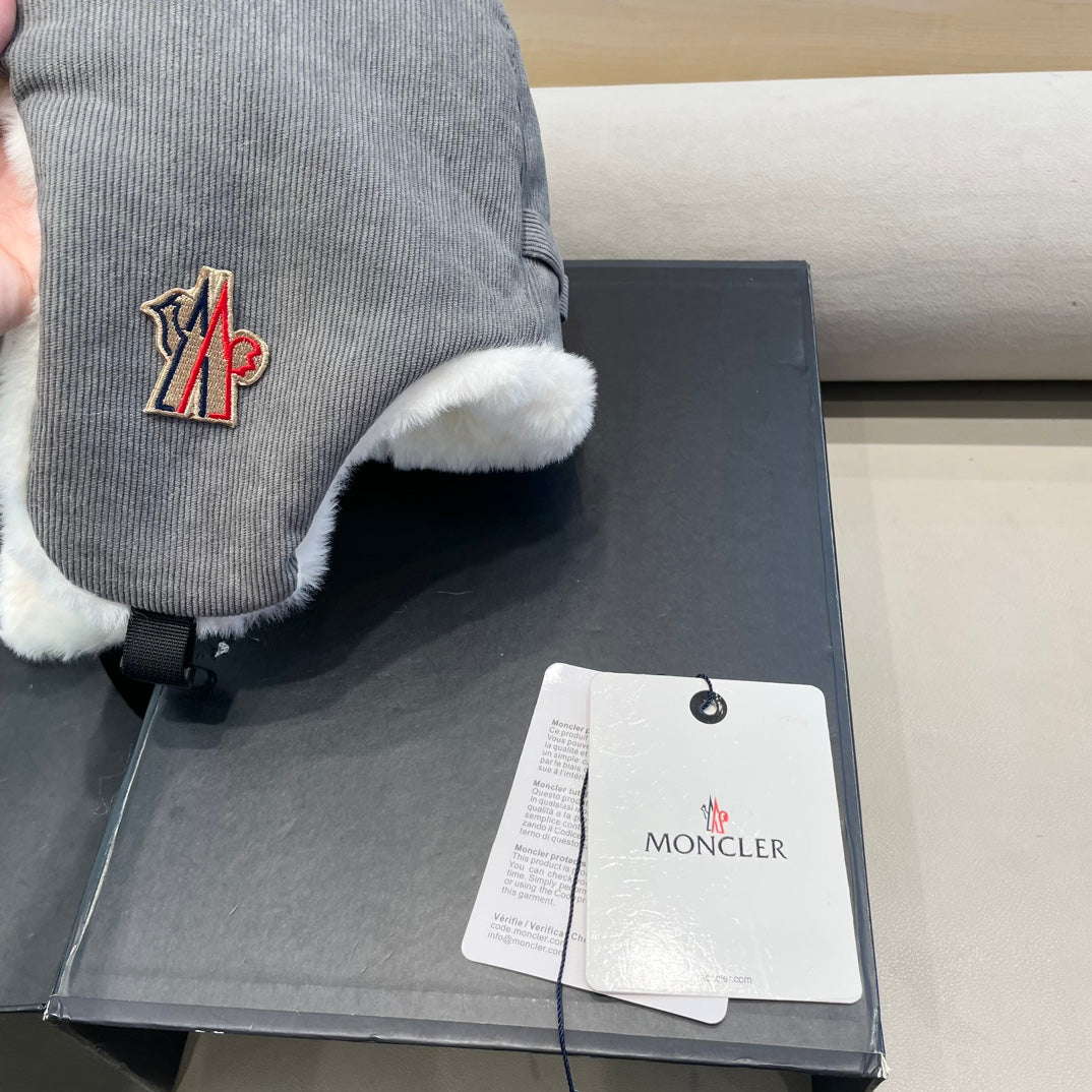 AVATOR HAT IN STEEL GRAY CORDUROY AND FLEECE-LINED 434983