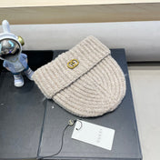 BEANIE HAT IN ECRU BEIGE WOOL 428125