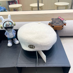 BERET HAT IN WHITE WOOL 430079