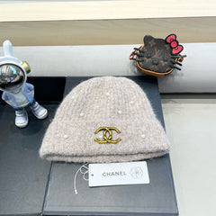 BEANIE HAT IN KHAKI BROWN WOOL 430084