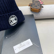 KNIT BEANIE HAT IN NAVY BLUE WOOL 430241