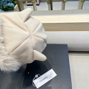 TRAPPER HAT IN WHITE SUEDE AND LAMB FUR 429971