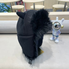 TRAPPER HAT IN BLACK SUEDE AND LAMB FUR 429972