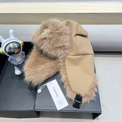 TRAPPER HAT IN DESERT BROWN SUEDE AND LAMB FUR 429974