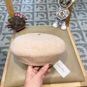 AUSTRALIAN BERET HAT IN LINEN BEIGE WOOL FELT 431715