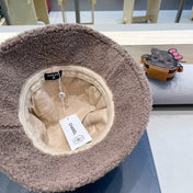 BUCKET HAT IN WHITE MIX MEDIUM BROWN LAMB WOOL 431622