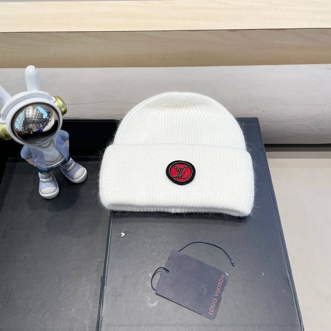 BEANIE HAT IN WHITE WOOL AND RABBIT FUR 433475