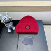 BEANIE HAT IN RED WOOL AND RABBIT FUR 433476