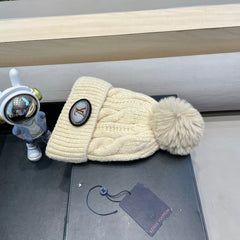 BEANIE HAT IN BEIGE WOOL 433484