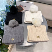 SET CLASSIC SCARF AND HAT IN GRAY CASHMERE AND RABBIT WOOL 433233