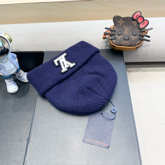 BEANIE HAT IN NAVY BLUE  WOOL 435030