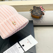 WOOL BEANIE WITH POM POM LIGHT PINK 435047