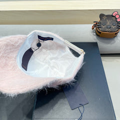 BASEBALL CAP IN PASTEL PINK RABBIT FUR 434934