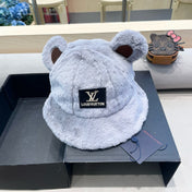 BUCKET HAT IN BEAU BLUE  WOOL AND LAMB FUR 434941