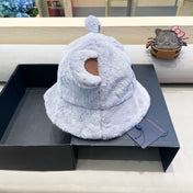 BUCKET HAT IN BEAU BLUE  WOOL AND LAMB FUR 434941