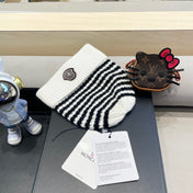 BEANIE HAT IN WHITE MIX BLACK CASHMERE 436733