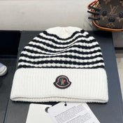 BEANIE HAT IN WHITE MIX BLACK CASHMERE 436733