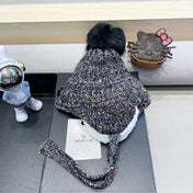 BEANIE HAT IN BLACK WOOL LINED WITH FLEECE 436773